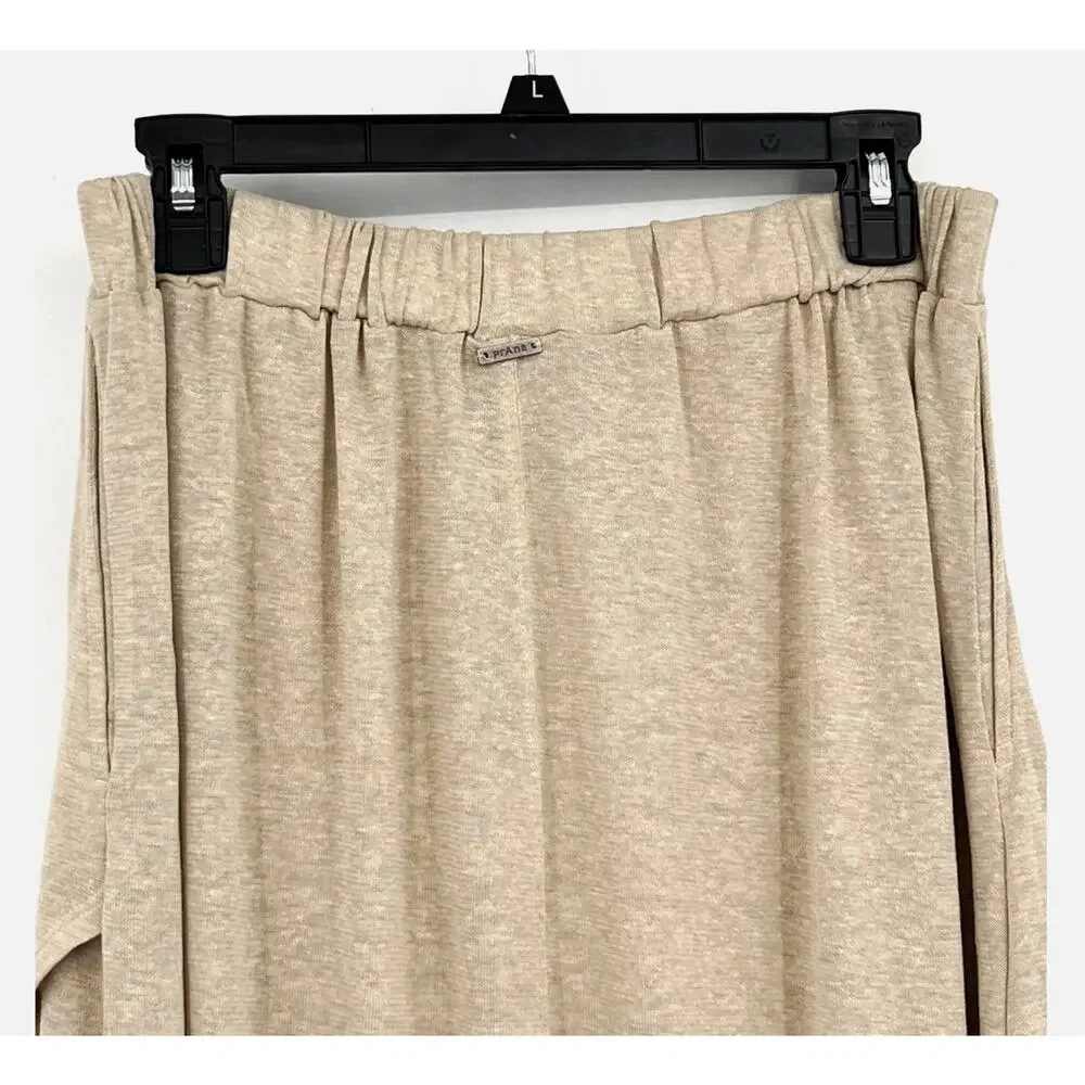PRANA Women's Tidal Wave Midi Skirt Large Sand Beige High Low Knit NWT - Picture 7 of 13